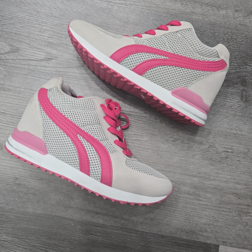 Stylish Pink and Gray Women's Sneakers Size 38 Saudi Arabi Around 6.5-7.5 Us
